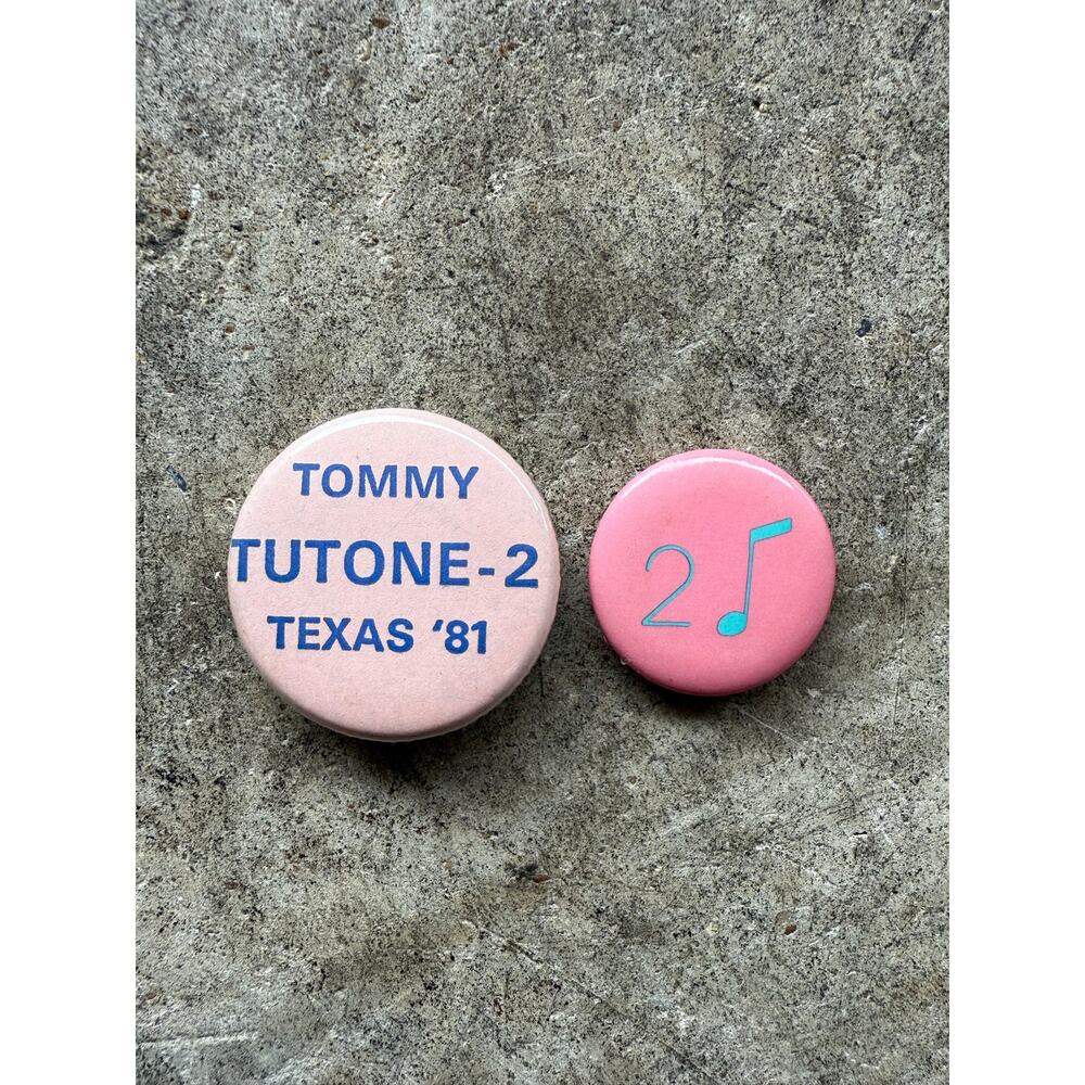 [Lot of 2] VTG Early 80s Tommy Tutone Promo Pin ~1" Badge